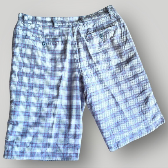 Reversible Men's Blue Plaid Shorts - Picture 2 of 16